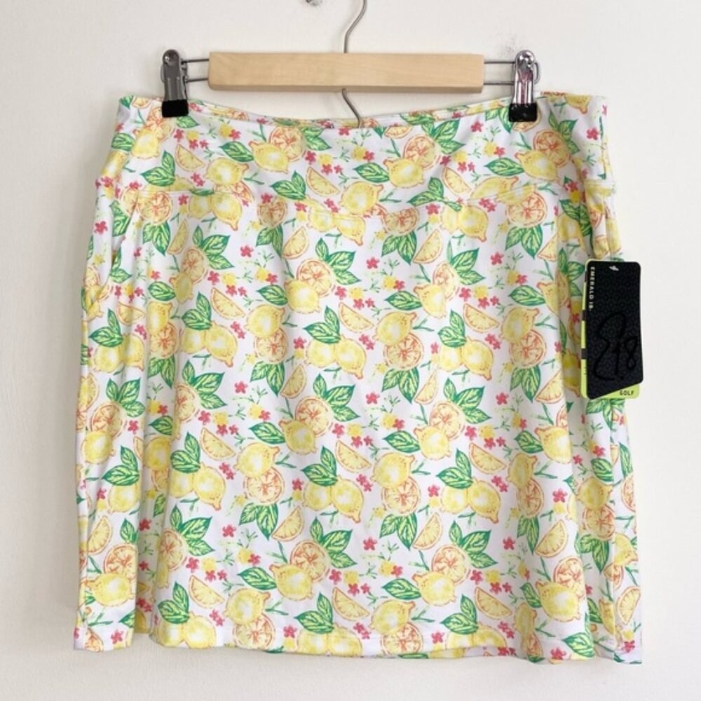 NWT Emerald 18 Lemon Golf Skirt / Skort Size Medium